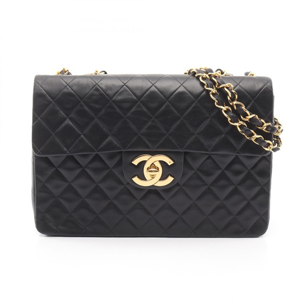 CHANEL Jumbo Matelasse 34 chain Shoulder Bag A01094 Lambskin Black Used GHW