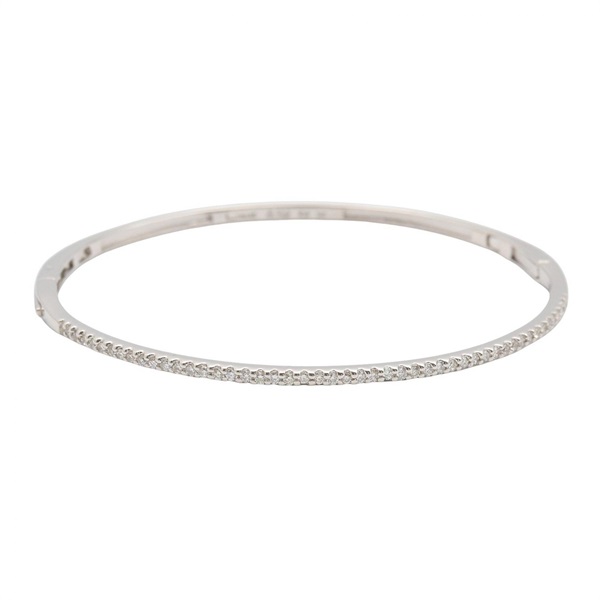 JEWELRY LINE Diamond Bangle Bracelet 18KWG White Gold Clear Used Women