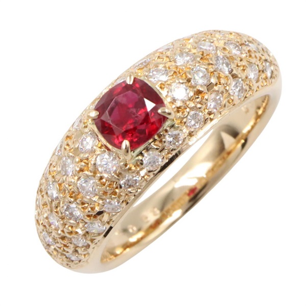 JEWELRY Ruby Diamond Ring 18KPG Pink Rose Gold Red Used women US size 6.75