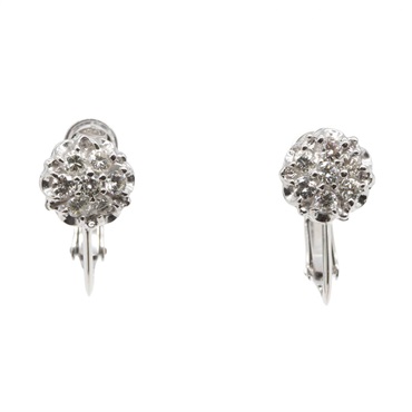 JEWELRY Diamond Clip-on Earrings 18KWG White Gold Used Women