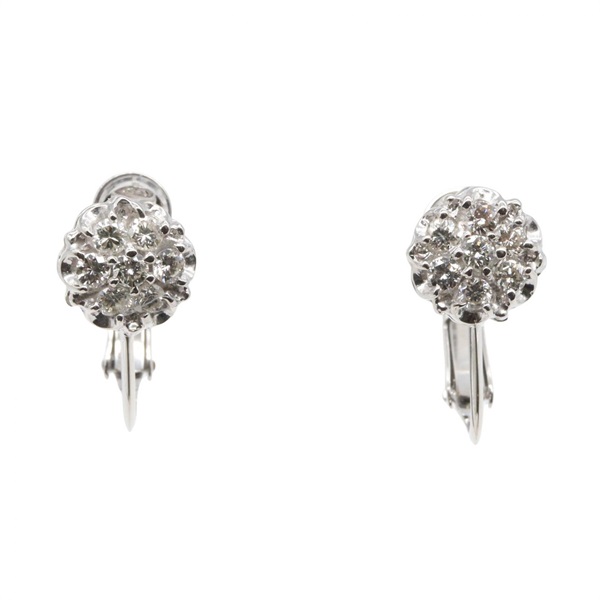 JEWELRY Diamond Clip-on Earrings 18KWG White Gold Used Women