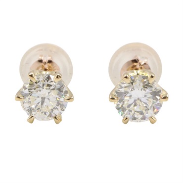 JEWELRY Diamond Pierced earrings 18KYG Yellow Gold Used Women