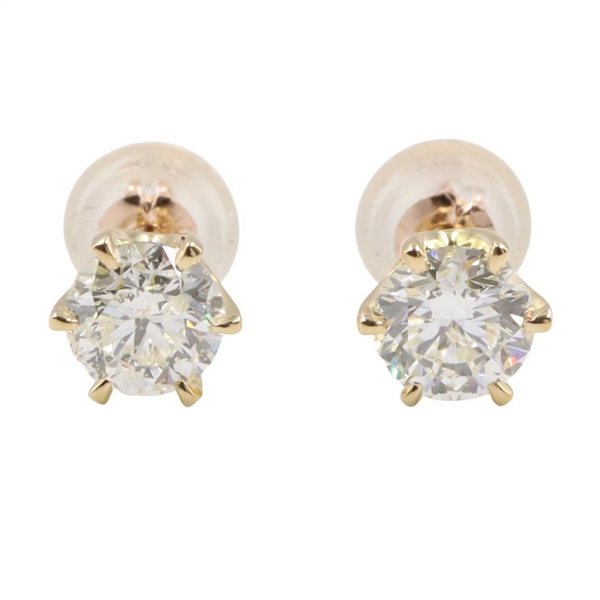 JEWELRY Diamond Pierced earrings 18KYG Yellow Gold Used Women