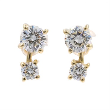 JEWELRY Diamond Pierced earrings 18KYG Yellow Gold Used Women