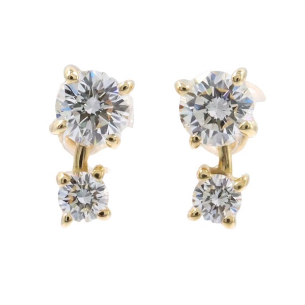 JEWELRY Diamond Pierced earrings 18KYG Yellow Gold Used Women