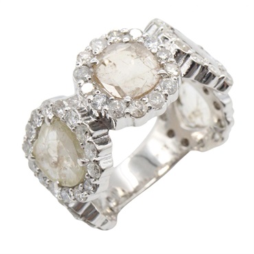JEWELRY Colored Stone Ring 18KWG White Gold Used women US size 6