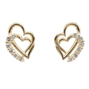 JEWELRY Diamond Pierced earrings 18KYG Yellow Gold Used Women
