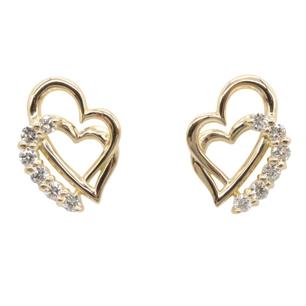 JEWELRY Diamond Pierced earrings 18KYG Yellow Gold Used Women
