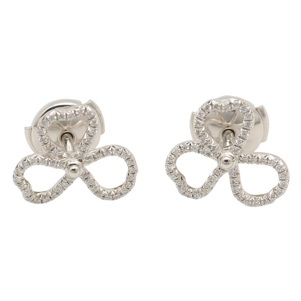 TIFFANY＆CO Paper Flower Diamond Pierced Earrings Pt950 Platinum Used Women