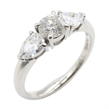 JEWELRY Diamond ring #6 US size Pt850 Platinum Used