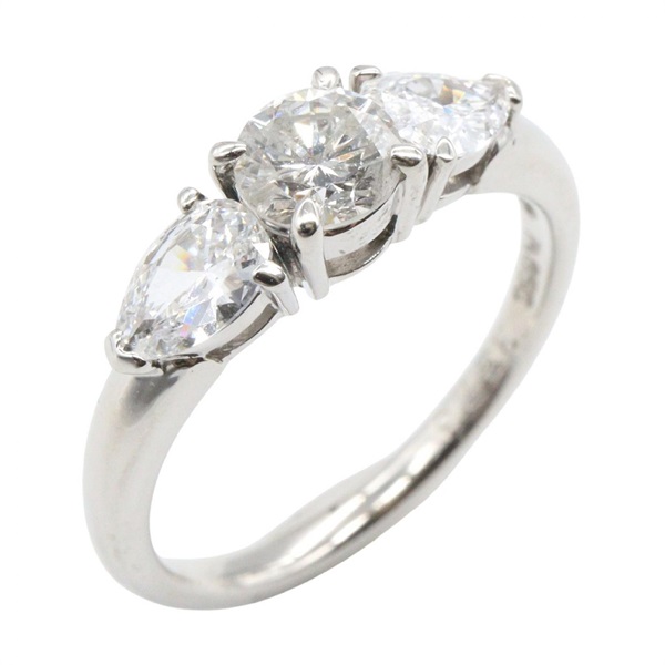 JEWELRY Diamond ring #6 US size Pt850 Platinum Used