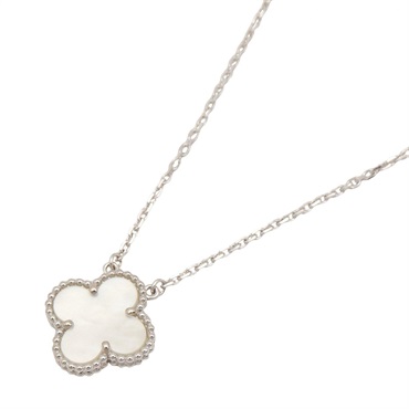 Van Cleef & Arpels Vintage Alhambra Mother of Pearl Necklace 18KWG 43/47.5㎝