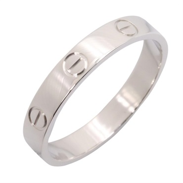 CARTIER Mini Love Ring 18KWG White Gold Used Unisex US size 8.25 #58