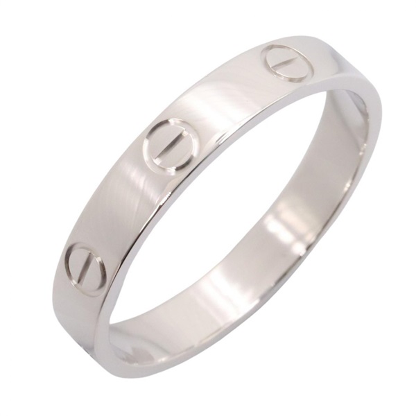 CARTIER Mini Love Ring 18KWG White Gold Used Unisex US size 8.25 #58