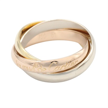 CARTIER Trinity Ring 18KYG 18KPG 18KWG Three gold used women US size 5.75 #51