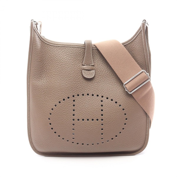 HERMES Evelyne 3 PM Shoulder Bag B 056277CK Taurillon Clemence Etoupe SHW