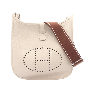 HERMES Evelyne III 3 PM Shoulder Crossbody Bag 056277CK leather Craie SHW Used Y