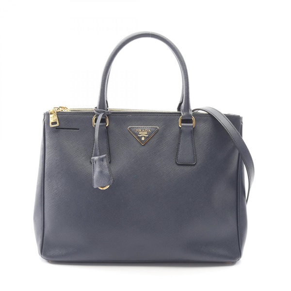 PRADA SAFFIANO LUX Galleria Shoulder Tote Handbag Saffiano leather Navy Used
