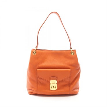 Miu Miu VITELLO PHENIX Shoulder Bag leather Orange Used Women GHW