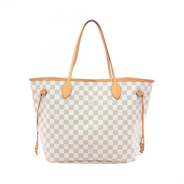 LOUIS VUITTON Neverfull MM Tote Shoulder Bag N51107 Damier Azur canvas Used LV