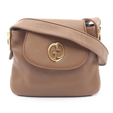 GUCCI Logo Shoulder Bag 251809 leather Gray Used Women GHW