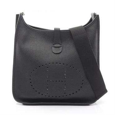 HERMES Evelyne 3 Trois GM Shoulder crossbody Bag D Taurillon Clemence Black SHW