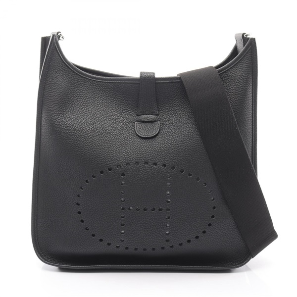 HERMES Evelyne 3 Trois GM Shoulder crossbody Bag D Taurillon Clemence Black SHW