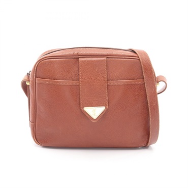 SAINT LAURENT PARIS Crossbody Shoulder Bag leather Brown Used Women YSL