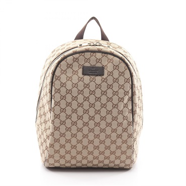GUCCI GG canvas Rucksack Backpack 449906 Beige Brown Used Women