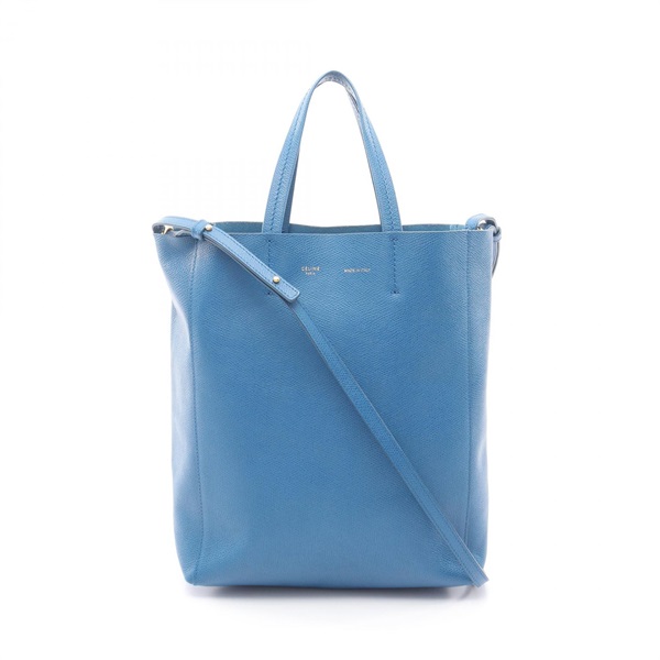 CELINE Vertical Small Cabas 2WAY Tote Bag 176183 leather Blue Used Women