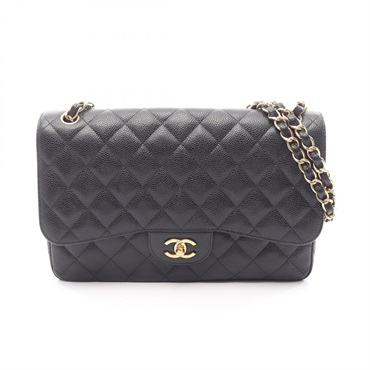 CHANEL Jumbo Matelasse 30 Classic Large Shoulder Bag A58600 leather Black Used