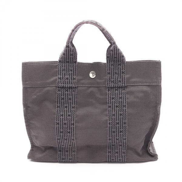 HERMES Herline PM Hand Tote Bag Nylon canvas Gray Used Women SHW