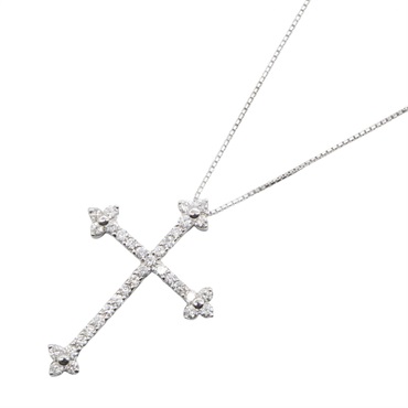 JEWELRY Diamond Cross Necklace Pendant 18KWG White Gold Used women