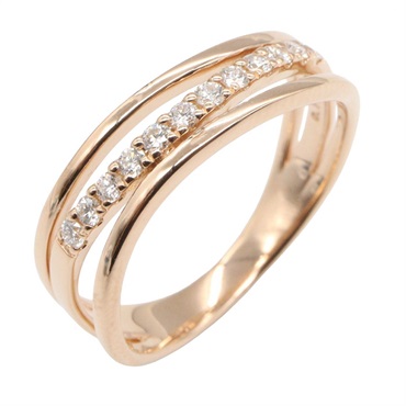 Vendome Aoyama Diamond Ring 18KPG Pink Rose Gold Used women US size 6