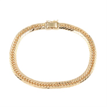 JEWELRY Triple 8 side Curb link chain Bracelet 18KYG Yellow Gold NEW unisex