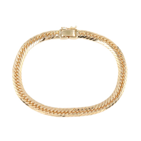 JEWELRY Triple 8 side Curb link chain Bracelet 18KYG Yellow Gold NEW unisex