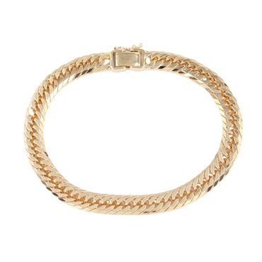 JEWELRY Triple 8 side Curb link chain Bracelet 18KYG Yellow Gold NEW unisex