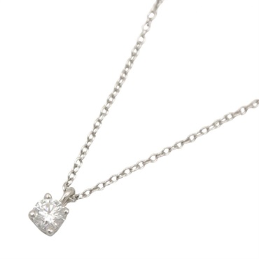 TIFFANY＆CO Solitaire Diamond Necklace Pendant Pt950 Platinum Clear Used Women