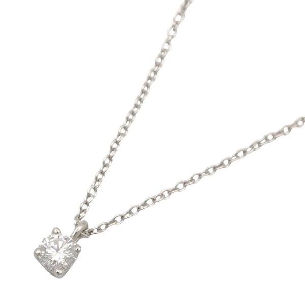 TIFFANY＆CO Solitaire Diamond Necklace Pendant Pt950 Platinum Clear Used Women