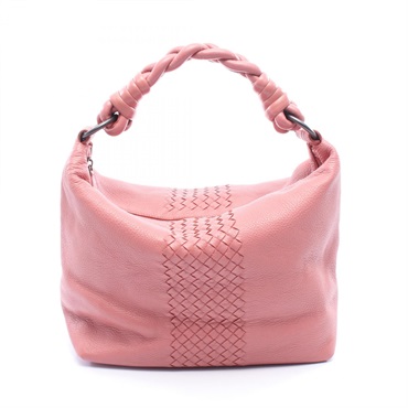 BOTTEGA VENETA Intrecciato Shoulder Bag 179331 leather Pink Used Women