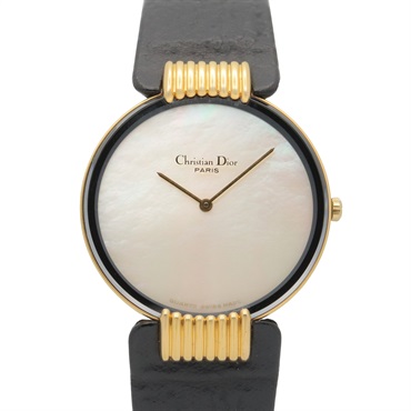 Christian Dior Bagheera Wrist Watch L47.153.3 Quartz GP Leather Belt Used Women