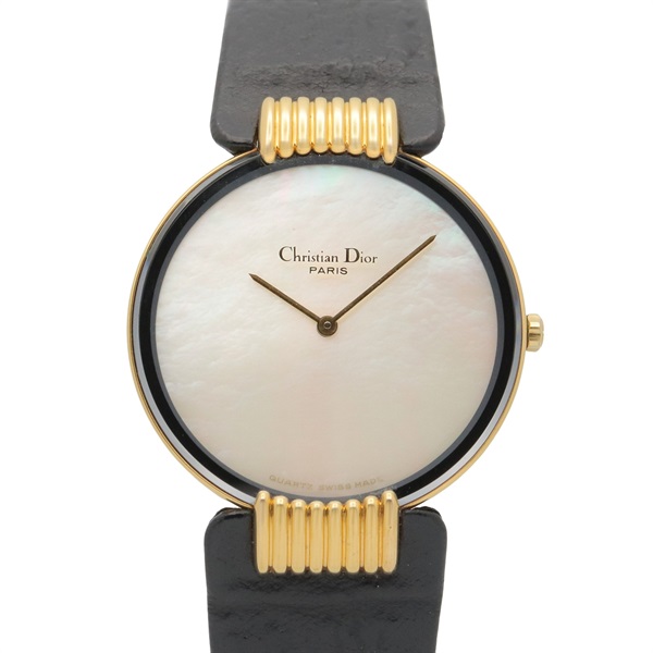 Christian Dior Bagheera Wrist Watch L47.153.3 Quartz GP Leather Belt Used Women