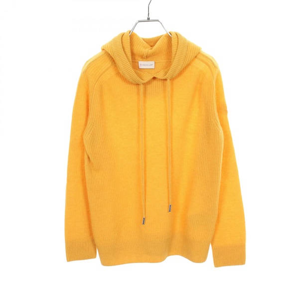 MONCLER knitwear Hoodie 9G00002 wool cashmere Yellow Used mens size XS