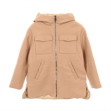 MONCLER GOUET Kids Hooded Color Block Down jacket wool Nylon Beige #12anni 152cm