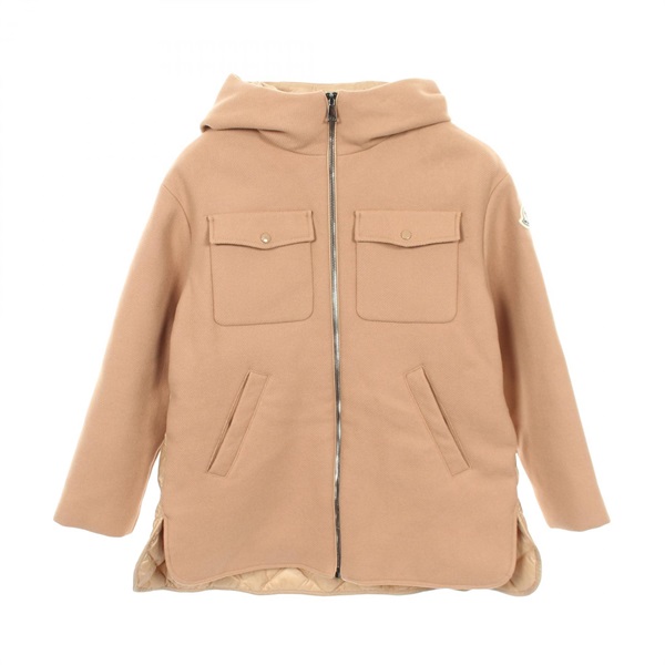MONCLER GOUET Kids Hooded Color Block Down jacket wool Nylon Beige #12anni 152cm