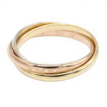 CARTIER Trinity ring SM 18KYG 18KPG 18KWG Three gold used US size 5.5 #51