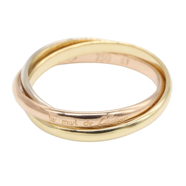CARTIER Trinity ring SM 18KYG 18KPG 18KWG Three gold used US size 5.5 #51