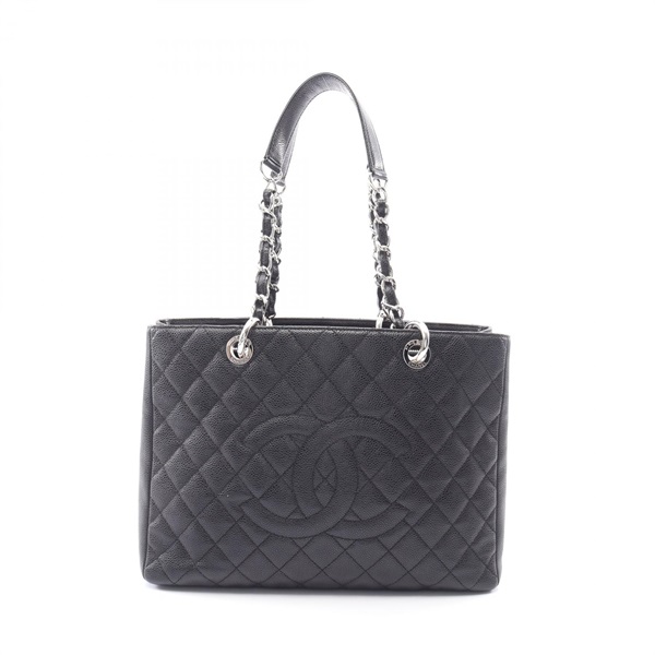 CHANEL Matelasse Grand Shopping GST Chain Tote Bag A50995 Calfskin Black SHW