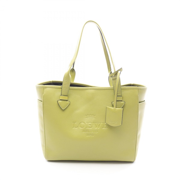 LOEWE HERITAGE SMALL Hand Tote Bag leather Green Used Women
