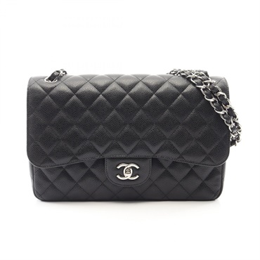 CHANEL Jumbo Matelasse 30 Classic Large W Flap chain Shoulder Bag Calfskin SHW B